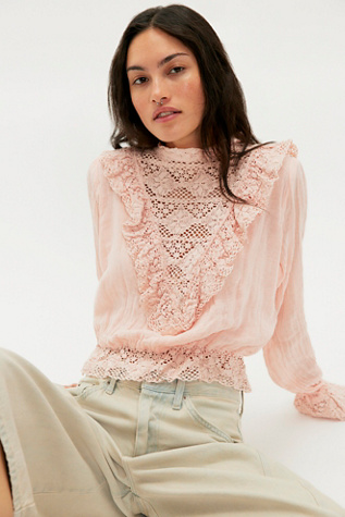 Jen's Pirate Booty Renaissance Blouse at Free People in Pink, Size: S