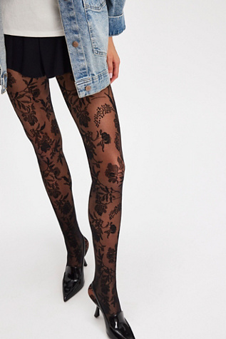 Prairie Lace Tights By Hansel From Basel At Free People In Black