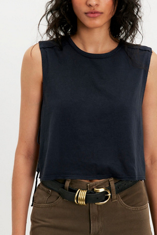 We The Free Harnie Crew Neck Tank Top at Free People in Black, Size: XL - Crew Neck