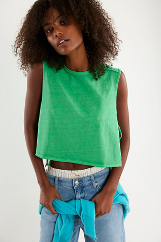 We The Free Harnie Tank Top at Free People in Green, Size: XL