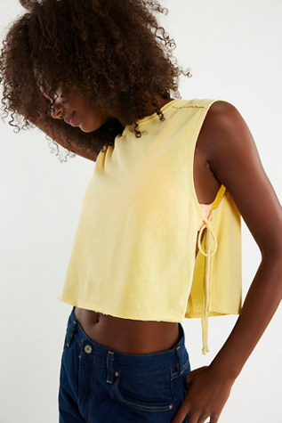 We The Free Harnie Tank Top at Free People in Yellow, Size: S