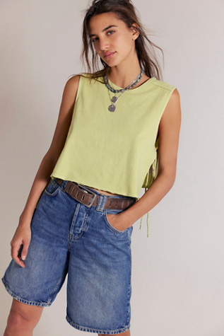 We The Free Harnie Scoop Neck Tank Top at Free People in Green, Size: L - Scoop Neck
