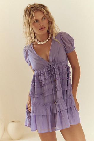Darcy Mini Dress by free-est at Free People in Purple, Size: S