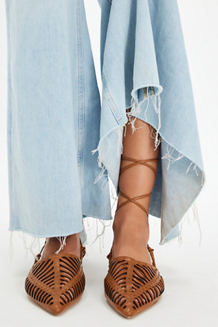 On Point Caged Flats by FP Collection at Free People in Tan/Antique Gold, Size: US 9.5
