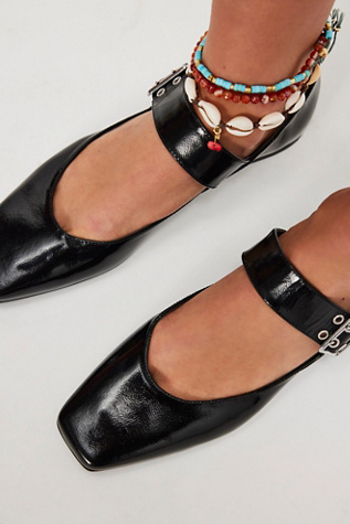 Good Graces Buckle Flats by FP Collection at Free People in Black, Size: EU 39
