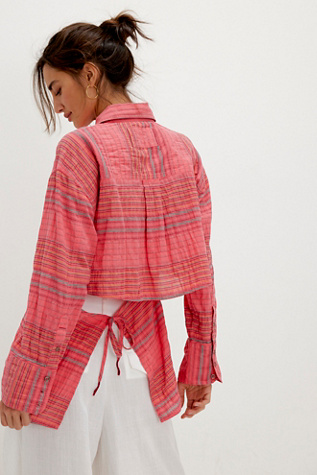 We The Free Coastal Stripe Shirt at Free People in Red, Size: XS