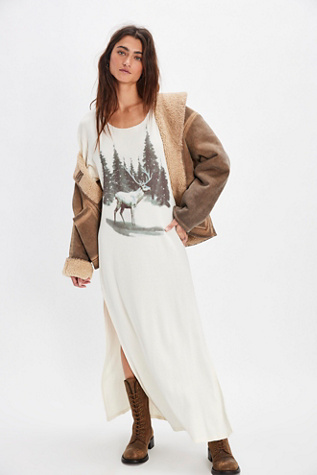 Vintage Souls Bunny Maxi Tee At Free People In Ivory, Size: XS