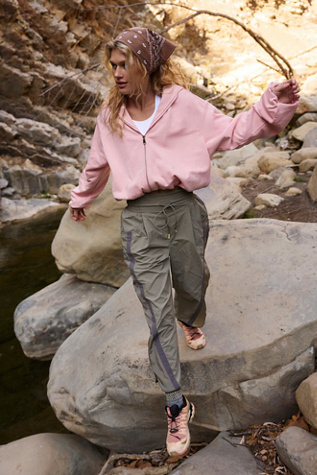 Bubble Zip Up Top by FP Movement at Free People in Light Pink, Size: XL