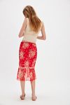 Romantic Roses Printed Midi Skirt