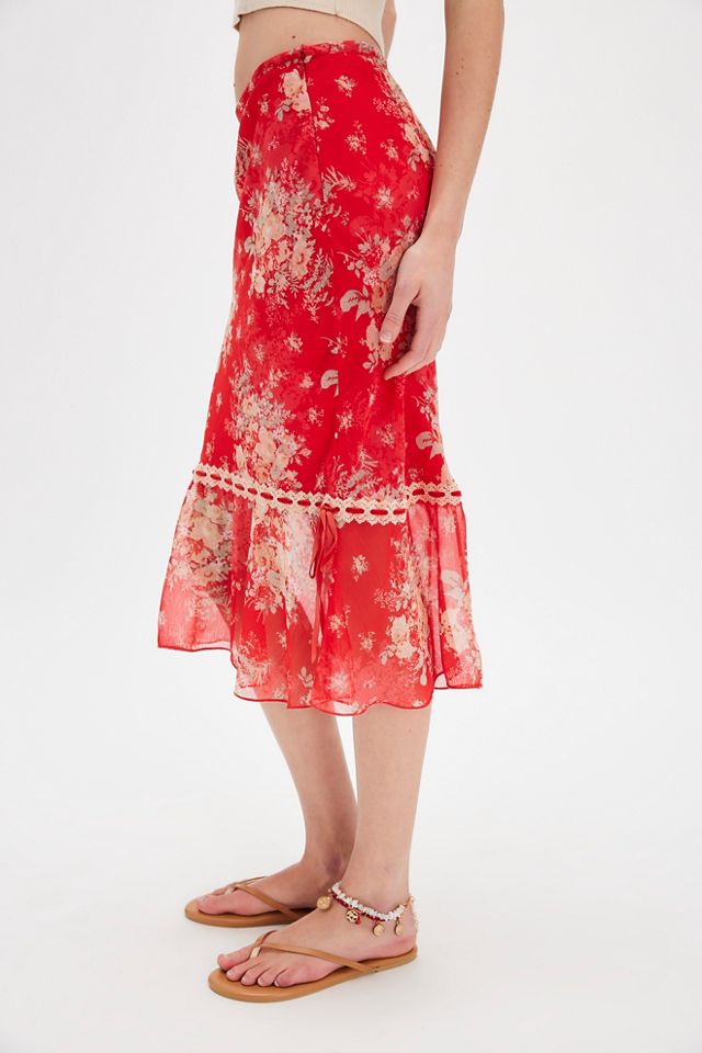 Romantic Roses Printed Midi Skirt #1