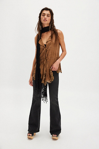 Nigel Preston Crop Lace Bolero Top at Free People in Brown, Size: M