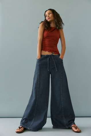 We The Free Veritas Wide-Leg Jeans at Free People in Truth, Size: Medium