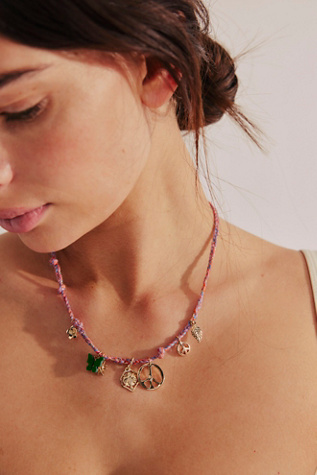 Woodstock Layer Necklace By Serefina At Free People In Pink Combo