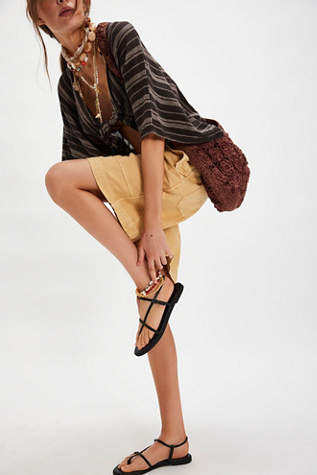Corsica Strappy Sandals by Free People in Black, Size: US 7.5