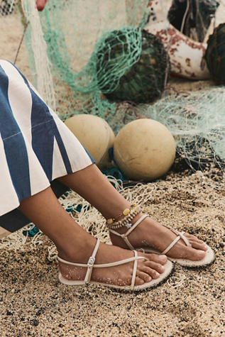Corsica Strappy Sandals by Free People in Bone, Size: US 7