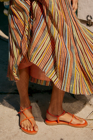 Corsica Strappy Sandals by Free People in Red, Size: US 8.5