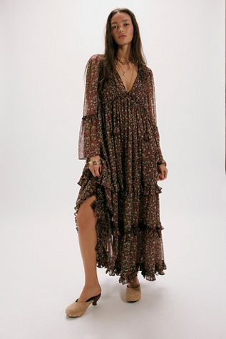 Weeping Willows Maxi Dress at Free People in Potting Soil Combo, Size: XS