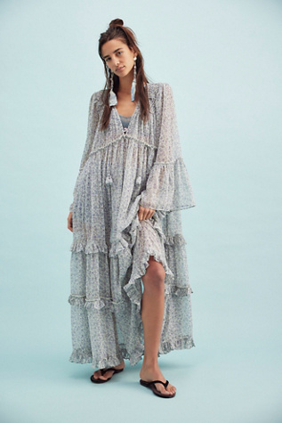 Weeping Willows Maxi At Free People In Blue Combo, Size: Large