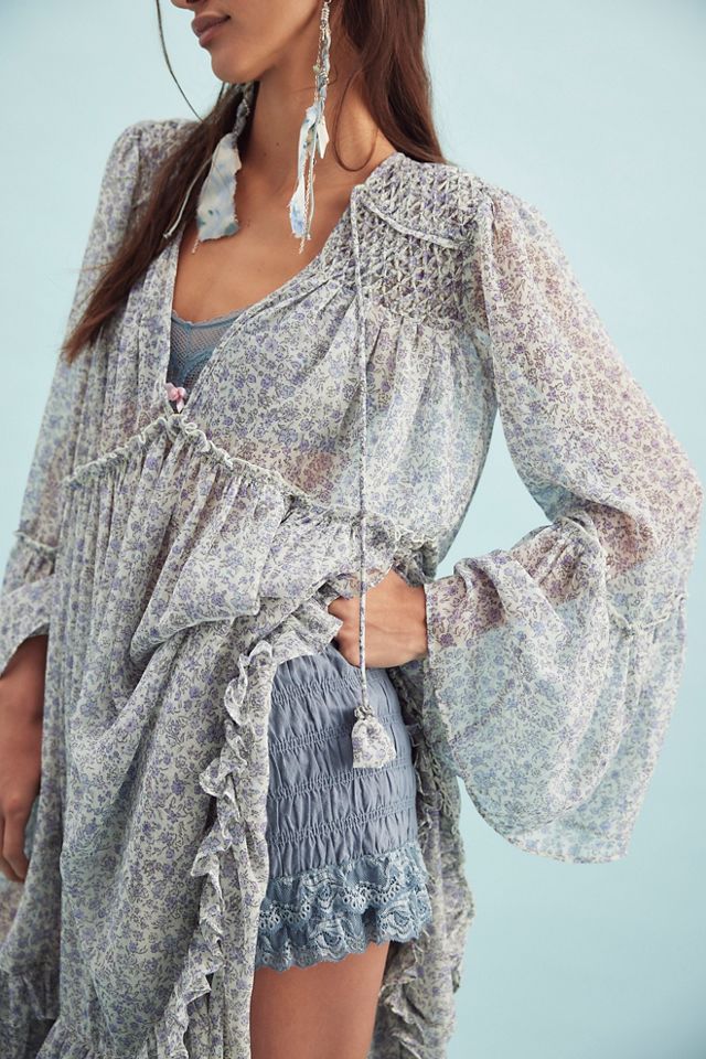 chinese dress ladies FREE PEOPLE Maxi BLUEBELL Patchwork Tiered Dress main image 0