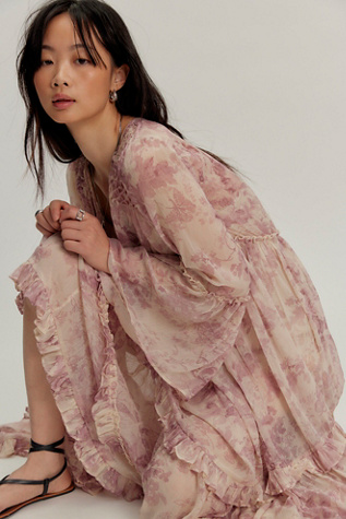 Weeping Willows Maxi Dress by Free People in White, Size: L