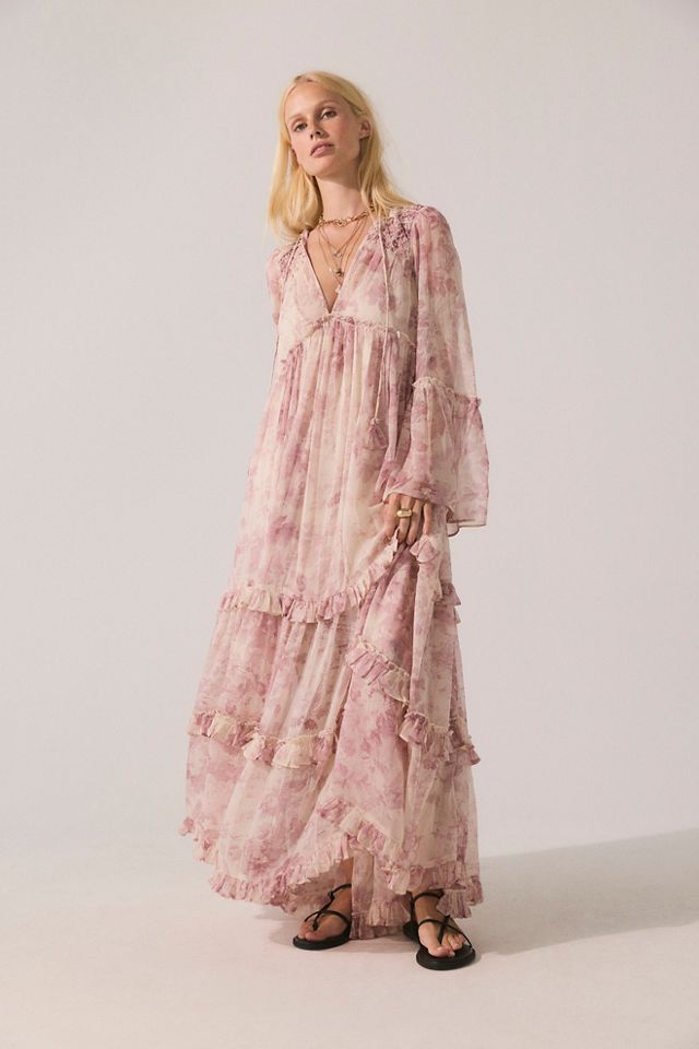 Weeping Willows Maxi Dress by Free People in White, Size: M