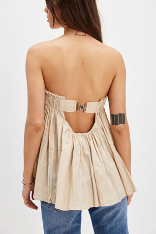 Watch It Pleated Tube Top at Free People in Morning Oat, Size: Small