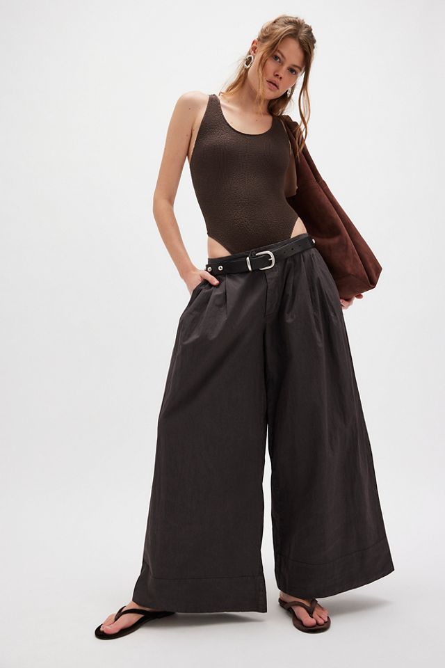 Paige Pleated Pull-On Trousers