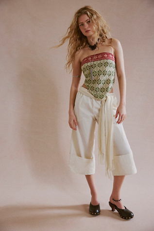 Lula Cuff Culotte Pants by Free People in White, Size: XL