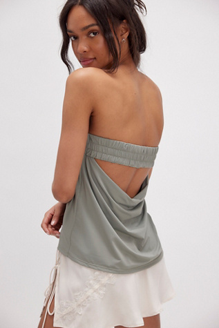 Running Late Tube Top by Intimately at Free People in Forest Fog, Size: Medium