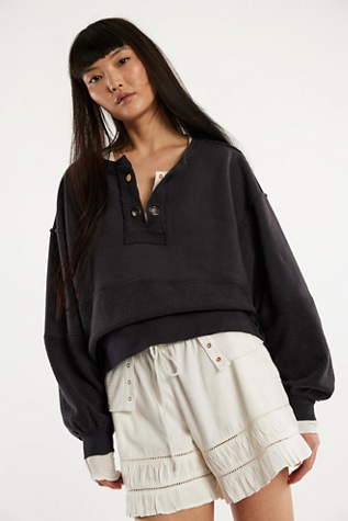 We The Free Running Wild Solid Pullover at Free People in Black, Size: XS