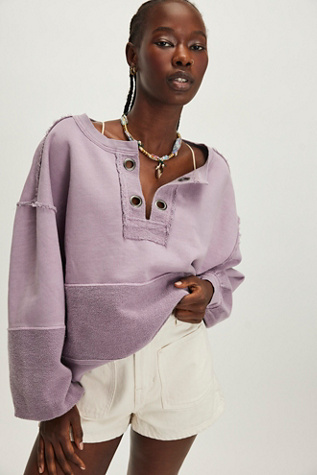 We The Free Running Wild Solid Pullover at Free People in Purple, Size: M