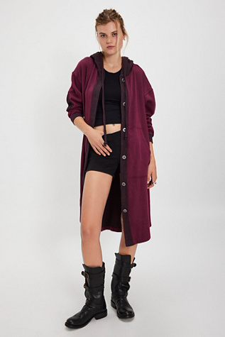 Tomorrows Sweatshirt Cardigan by Free People in Purple, Size: XS