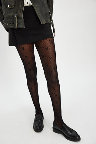 Love Struck Heart Tights At Free People In Black