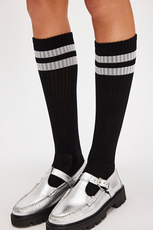 Le Bon Knee High Boyfriend Socks By Le Bon Shoppe At Free People In Black