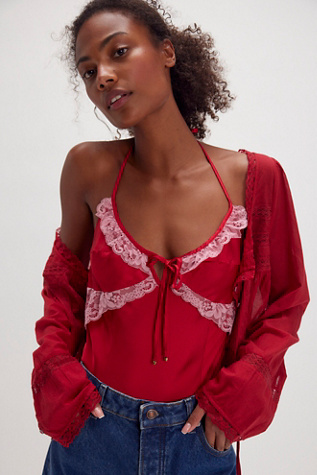 First Date Bodysuit By Intimately At Free People In Tango Red, Size: Medium