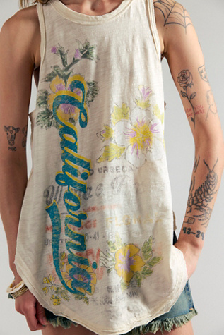 We The Free Rosie Graphic Tank Top at Free People in White, Size: S