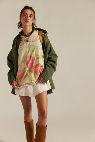 We The Free Rosie Graphic Tank Top at Free People in Strawberry Combo, Size: Medium