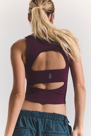 Free Throw Unwind Cami Top by FP Movement at Free People, Black Cherry, XL