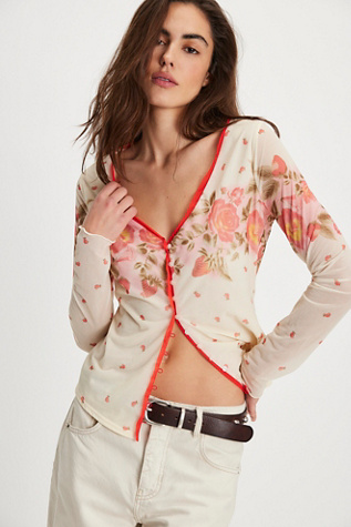 Home Grown Mesh Cardi at Free People in White, Size: S