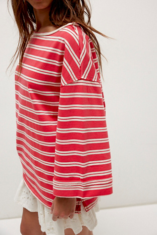We The Free C'est La Vie Tee at Free People in Red Combo, Size: XS