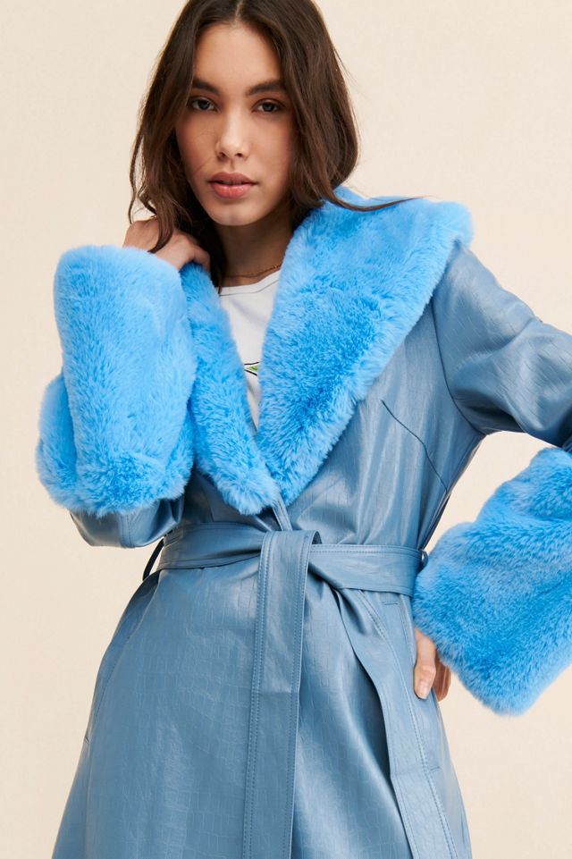 Jayley Collection Vegan Leather Effect Coat #2