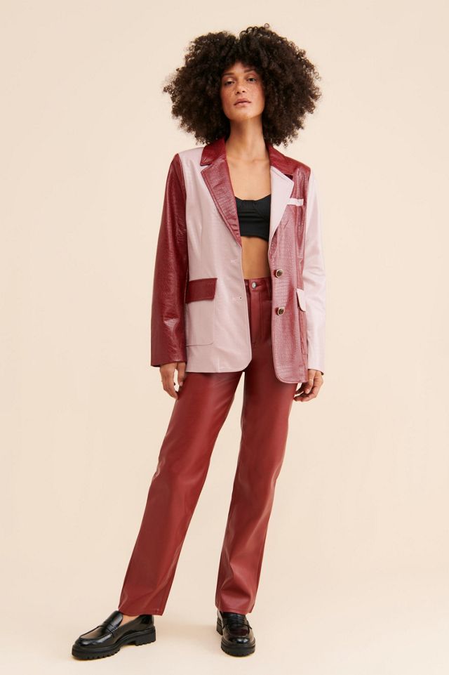 Jayley Collection Vegan Leather Effect Blazer #3