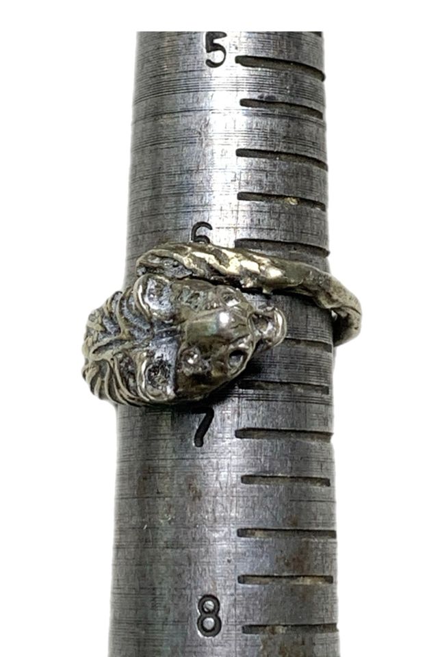 Vintage Sterling Silver Lion Bypass Ring with Gemstones Selected by Lux Revival #3