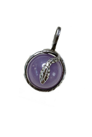 Vintage Sterling + Jade Snake Orb Pendant Selected by Lux Revival