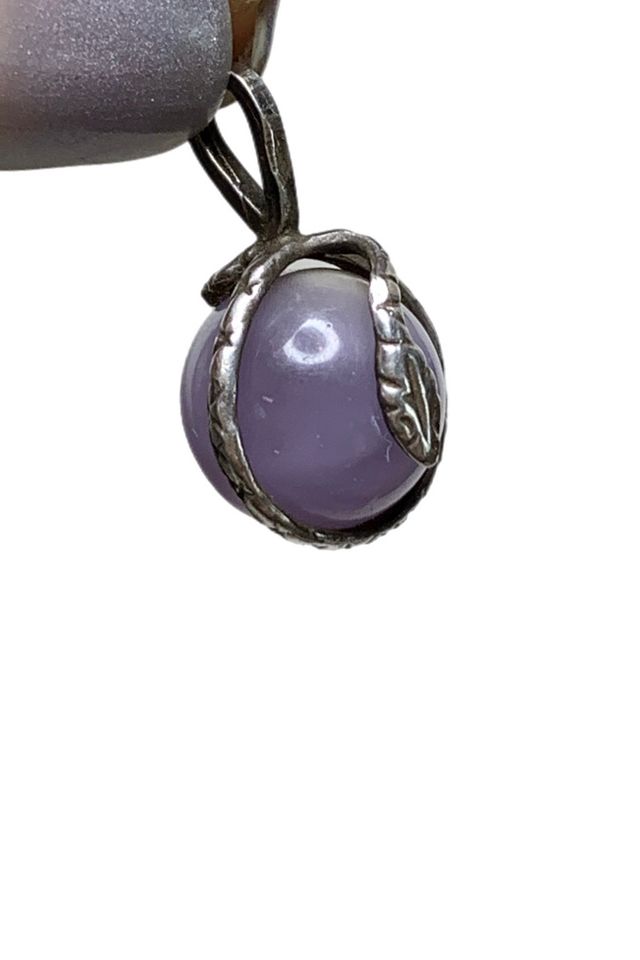 Vintage Sterling + Jade Snake Orb Pendant Selected by Lux Revival #3