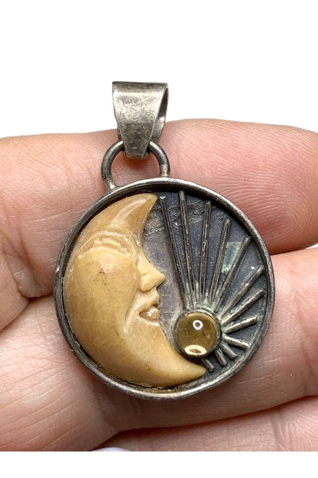 Vintage Sterling Silver Man in the Moon Pendant Selected by Lux Revival #2