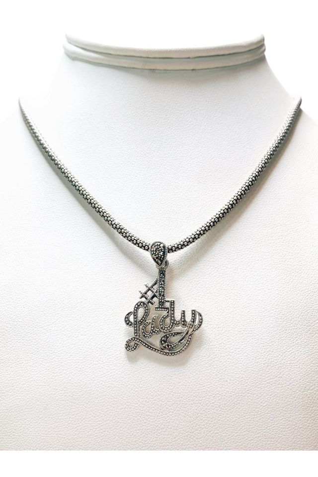 Vintage Sterling “#1 Lady” Pendant Necklace with Marcasites Selected by Lux Revival #2