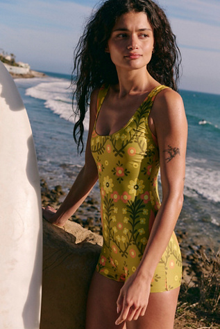 Atmosea Meadow Surf Bodysuit at Free People in Gold, Size: L
