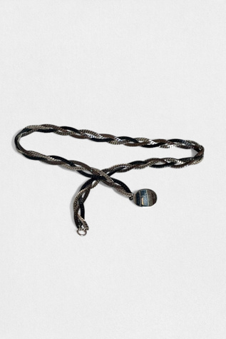 Женский ремень Marmalade Vintage 80s Braided Chain Skinny Belt Selected, цвет: Чёрный — фото 2