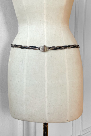 Женский ремень Marmalade Vintage 80s Braided Chain Skinny Belt Selected, цвет: Чёрный — фото 3